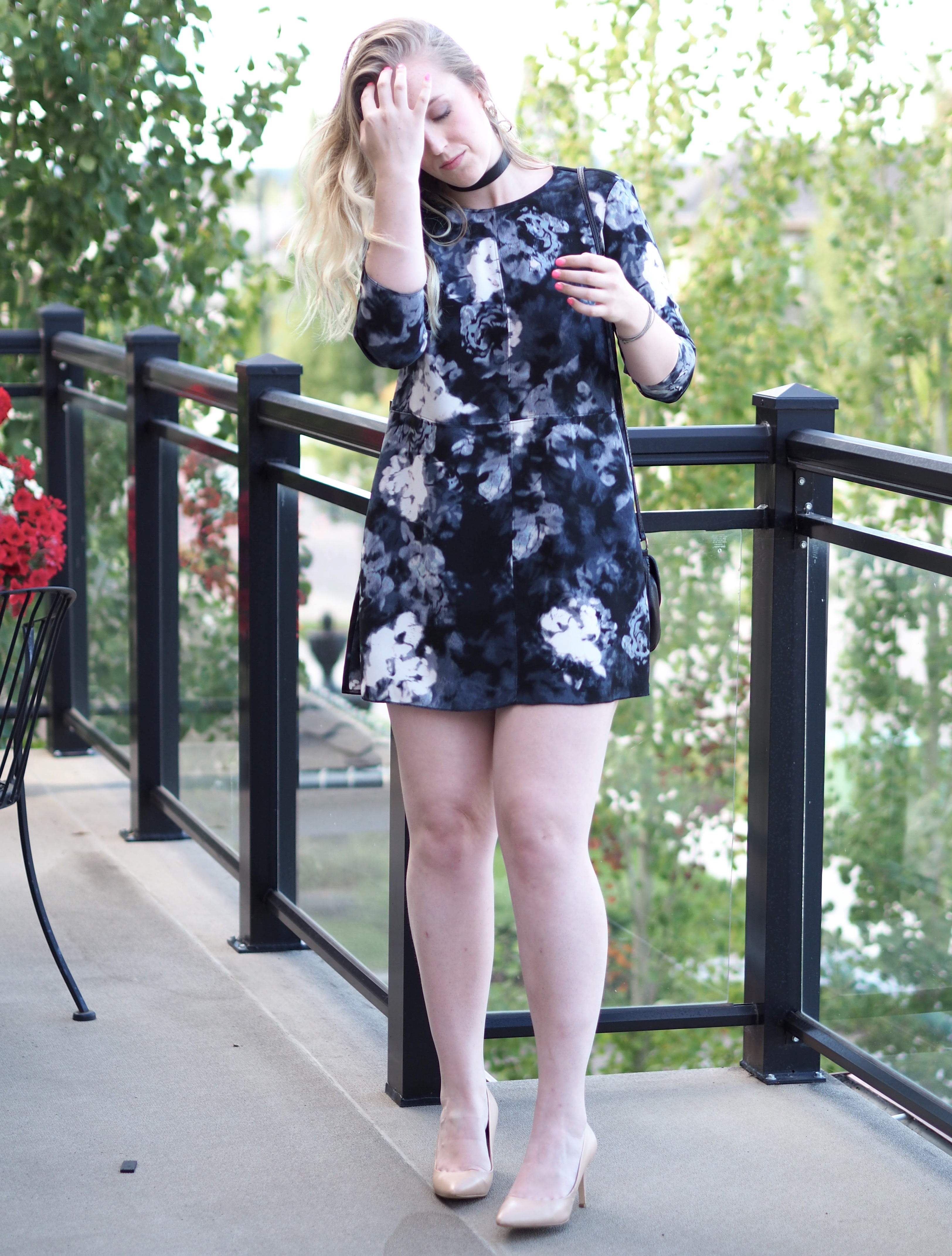 Blue and White Floral Dress - Strung in Gold