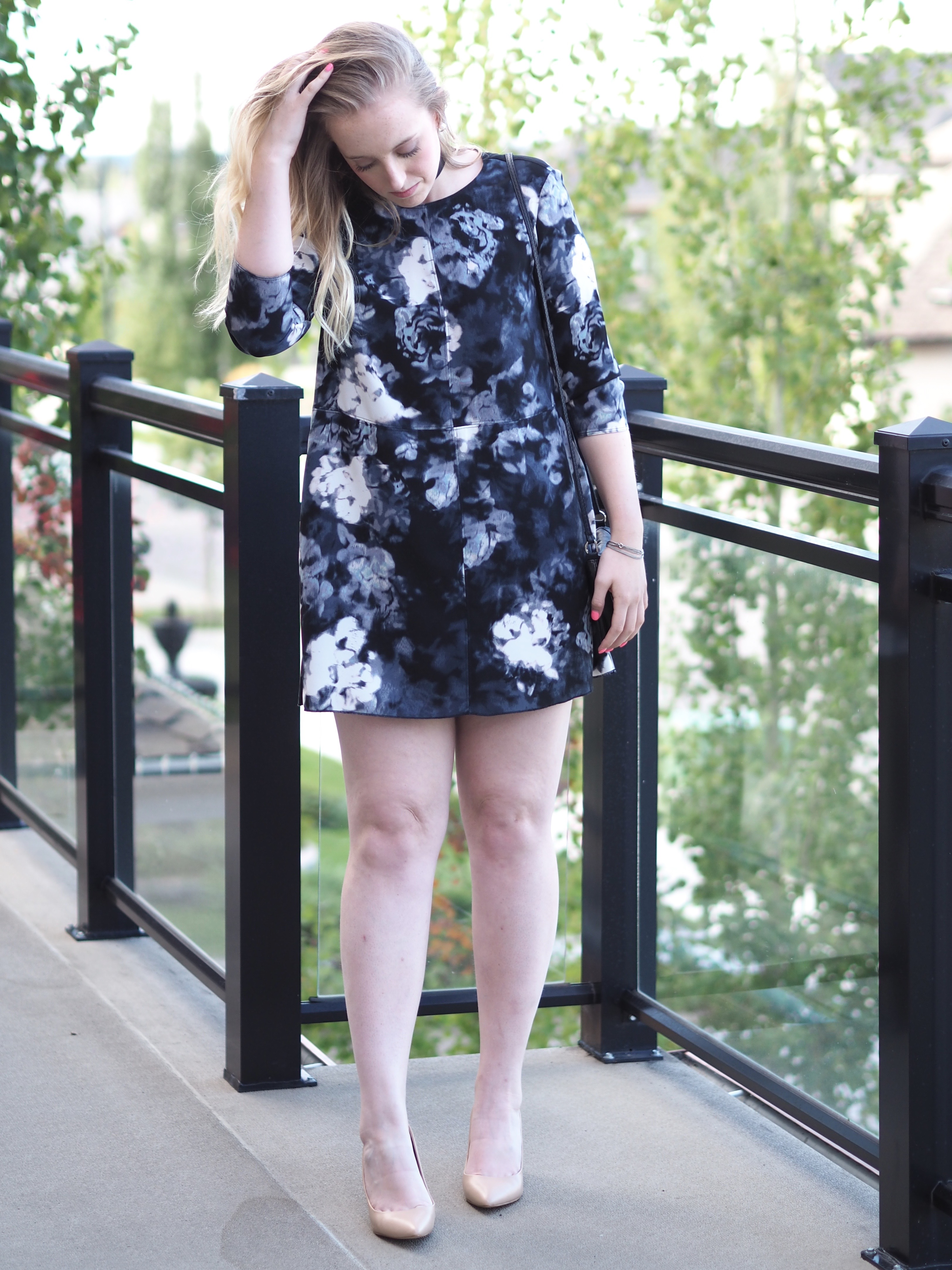 Blue and White Floral Dress - Strung in Gold