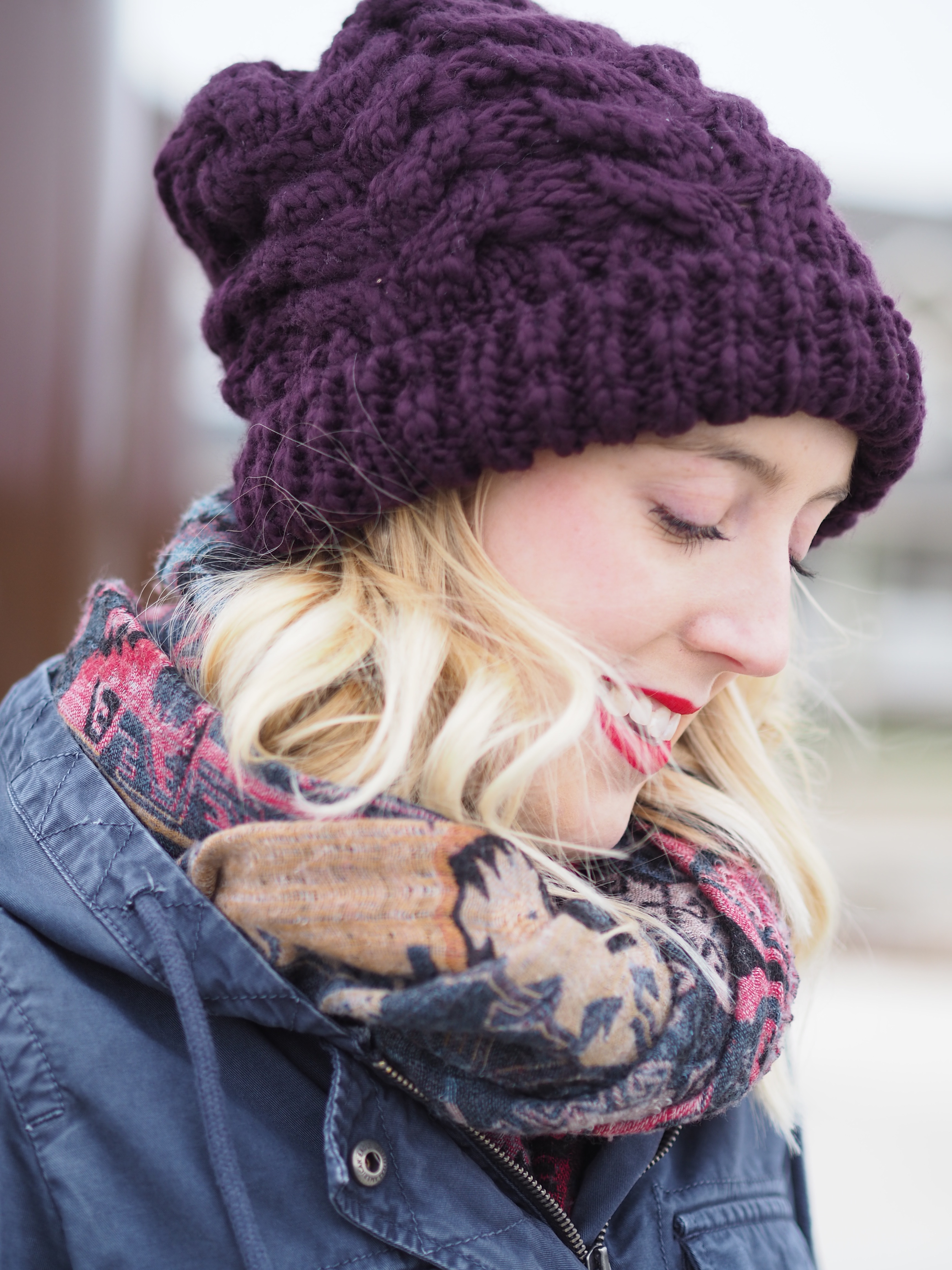 Cold Weather - Strungingold {American Eagle Jacket, Jeggings, Hat, Steve Madden Booties, MAC LIpstick in Ruby Woo}