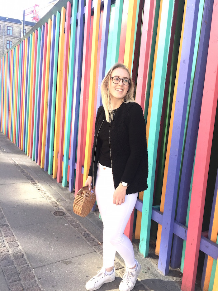 Rainbow Wall in Copenhagen Denmark with Aritzia, Old Navy, Cult Gaia