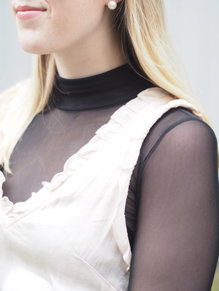 Check out how to wear a Sheer Turtleneck for summer and transitioning into fall - Strungingold