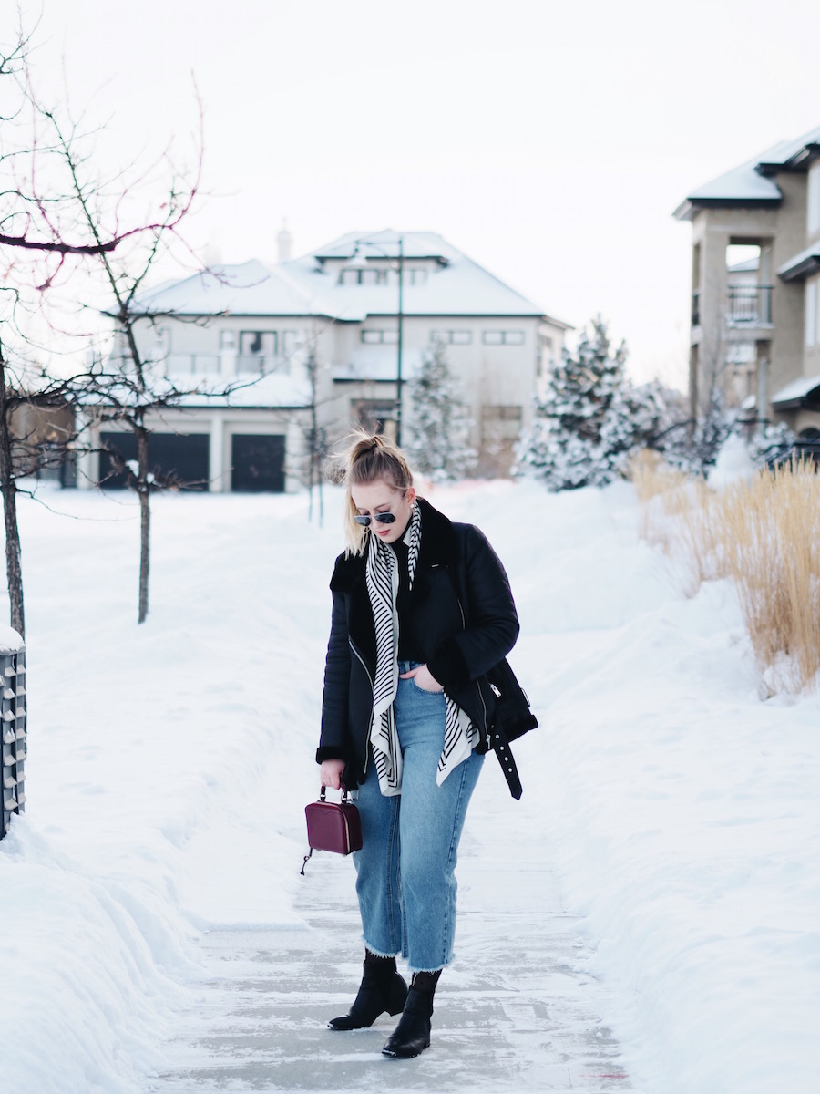 Winter Style in a Zara Biker Jacket