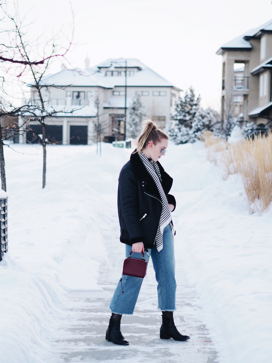 Winter Style in a Zara Biker Jacket