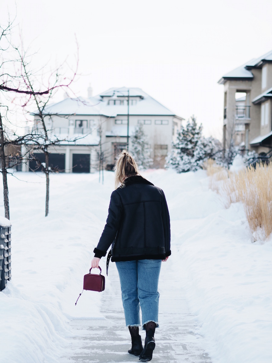 Winter Style in a Zara Biker Jacket