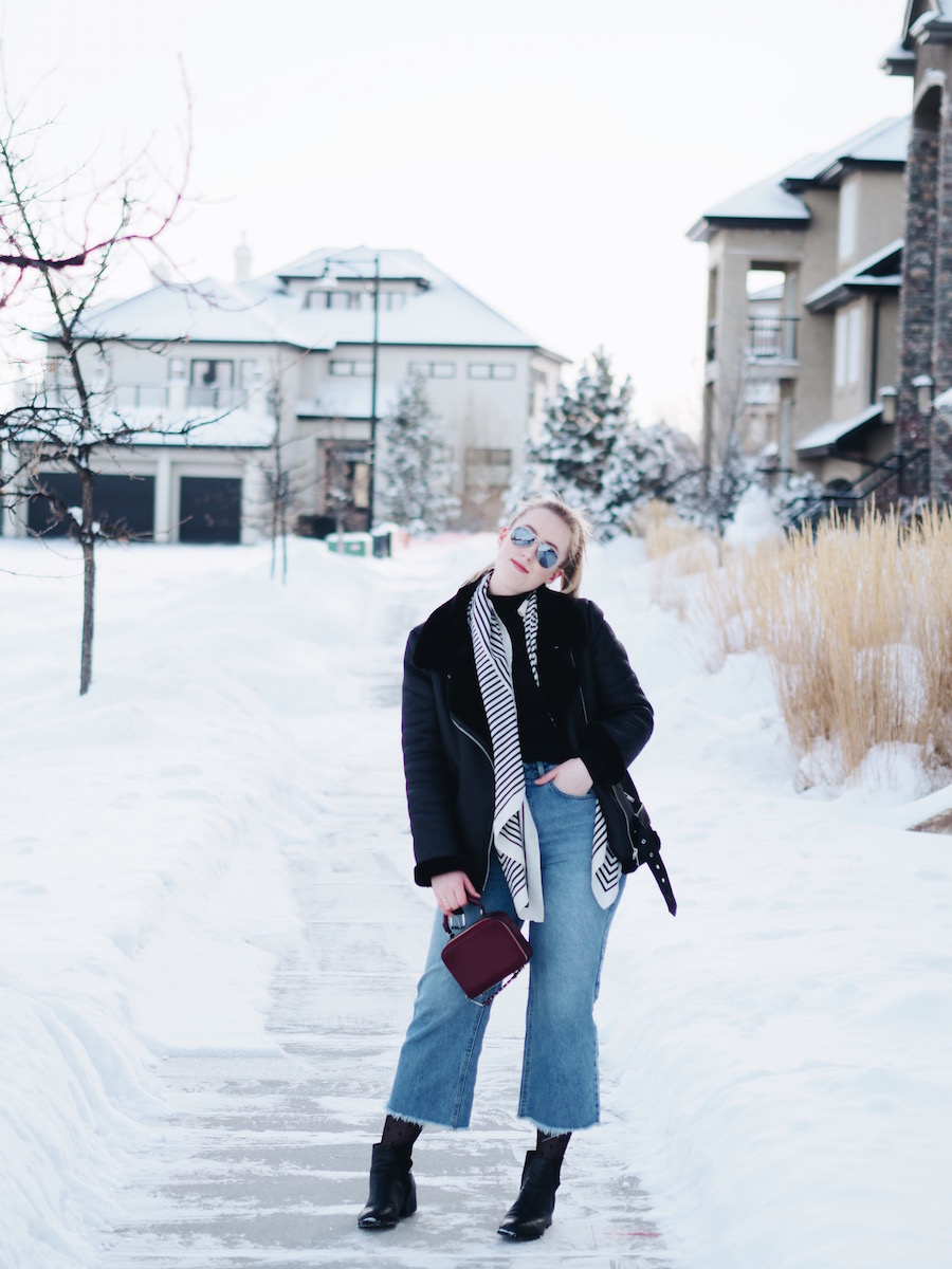 Winter Style in a Zara Biker Jacket