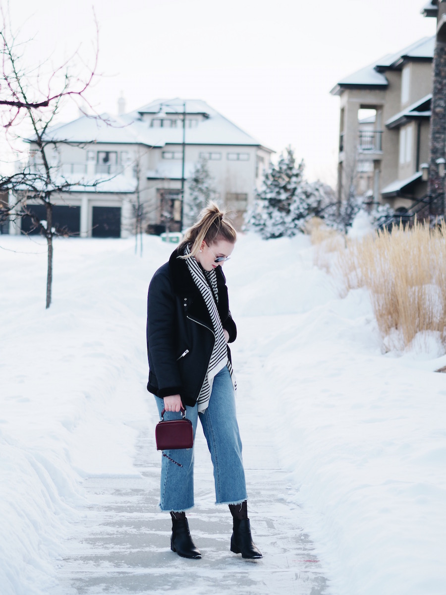 Winter Style in a Zara Biker Jacket