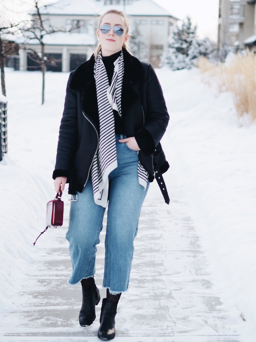 Winter Style in a Zara Biker Jacket