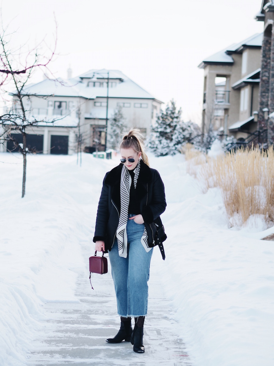 Winter Style in a Zara Biker Jacket