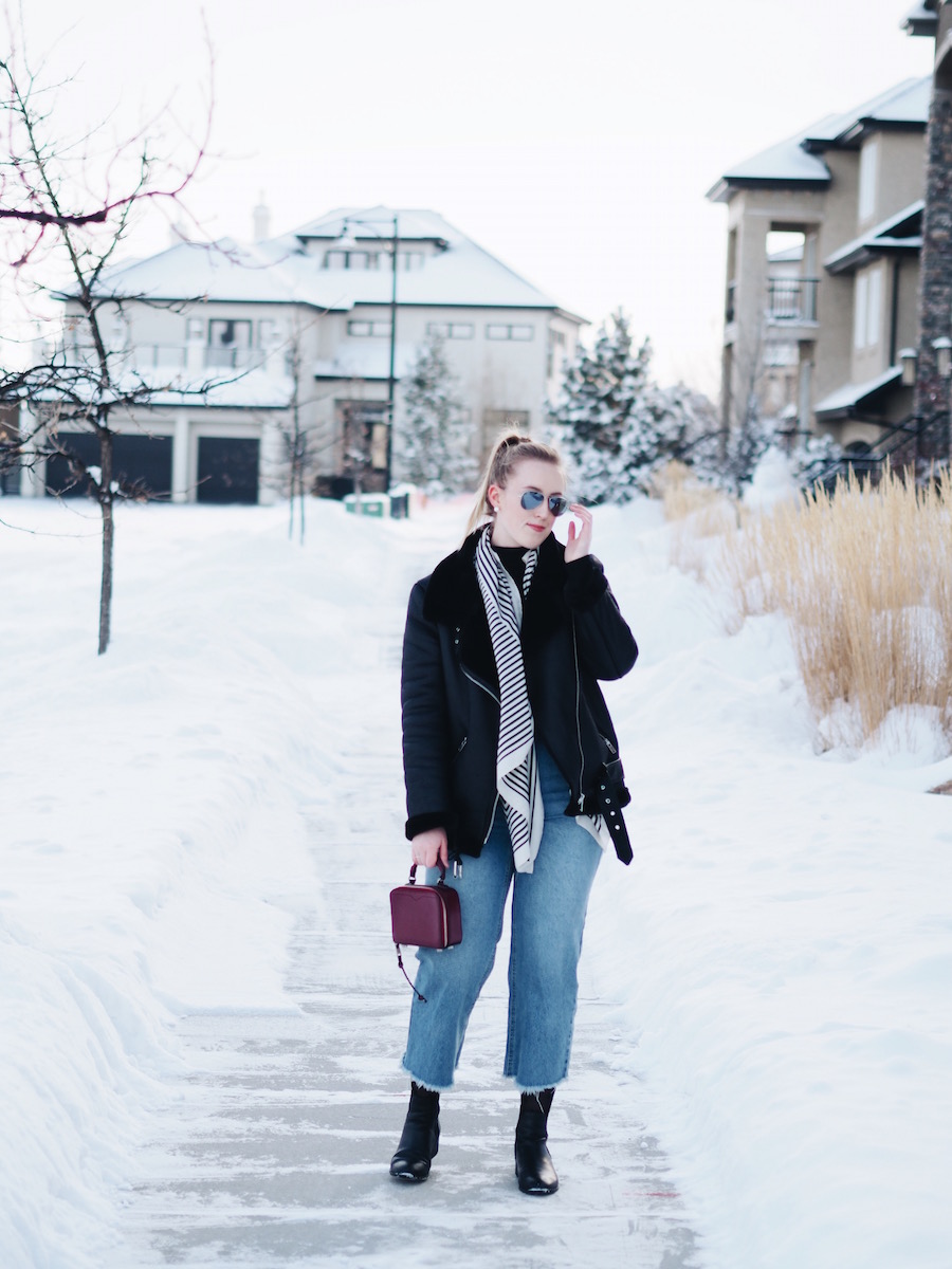 Winter Style in a Zara Biker Jacket