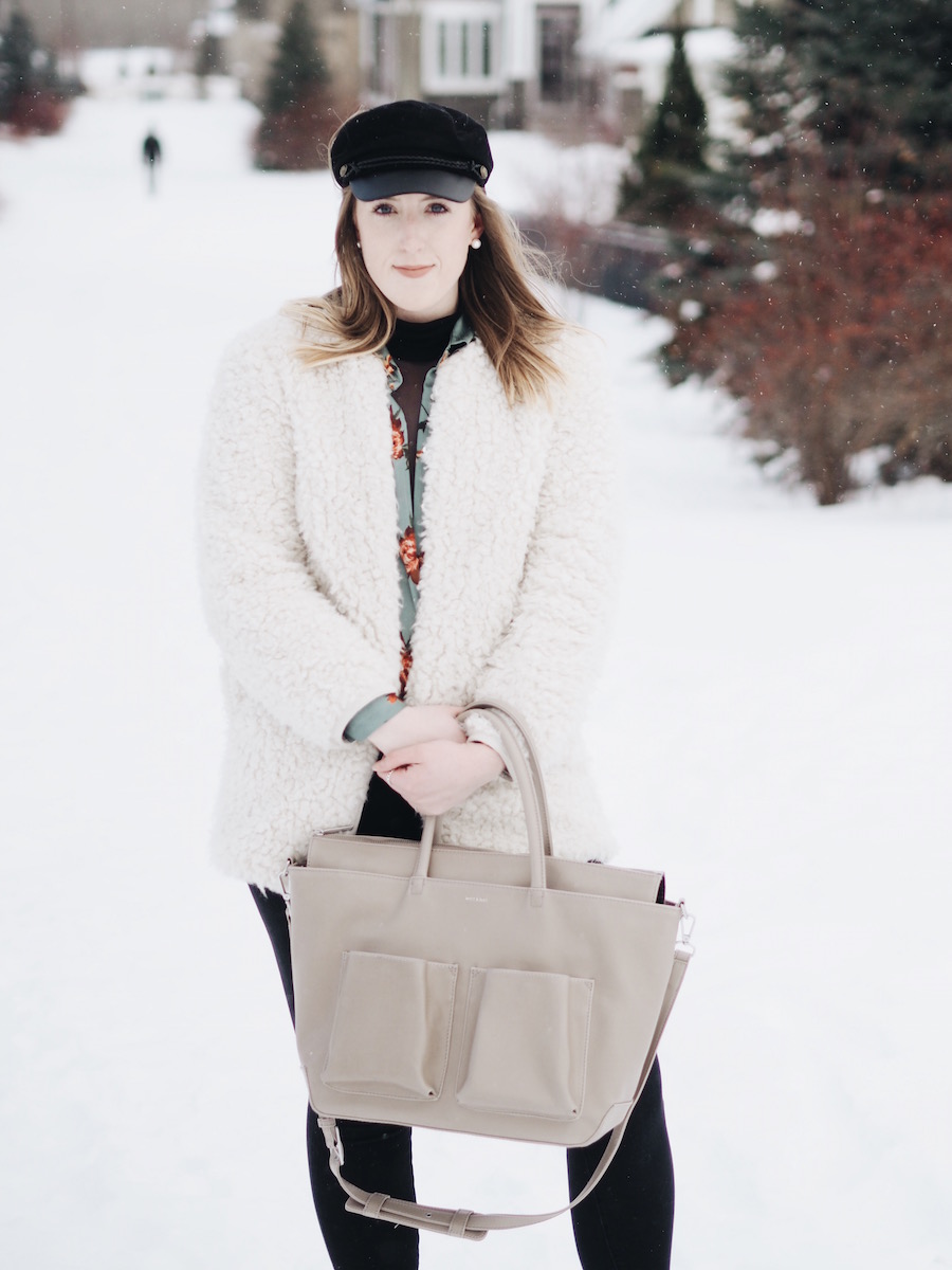 Mauve accessories with the cutest buckle booties and perfect tote for work