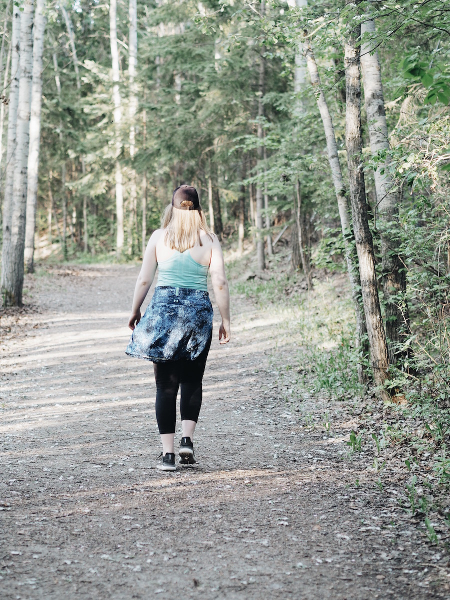 Comfortable summer workout gear for hikes in the YEG river valley