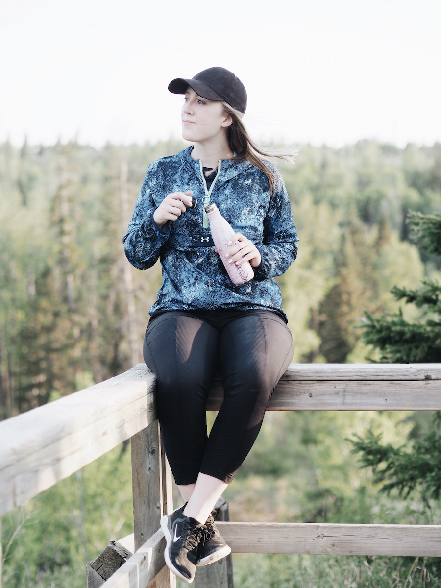 Comfortable summer workout gear for hikes in the YEG river valley