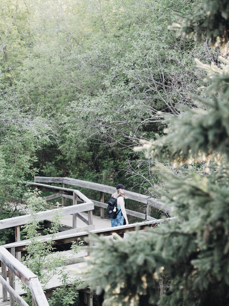 Comfortable summer workout gear for hikes in the YEG river valley