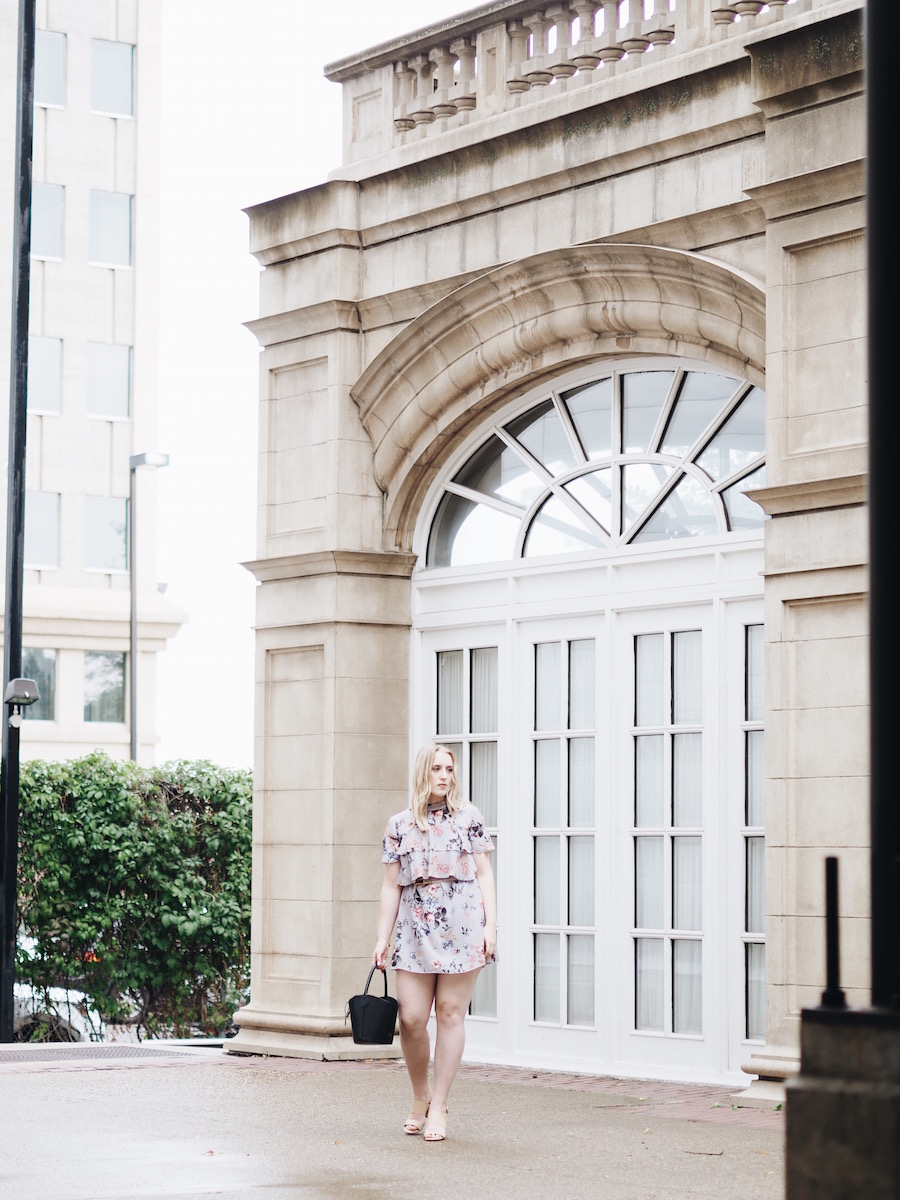 summer floral dress heels edmonton yeg date chain belt