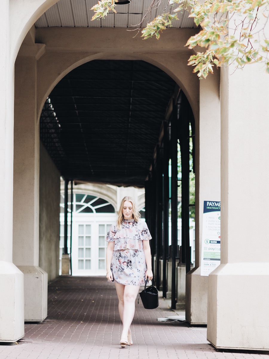 summer floral dress heels edmonton yeg date chain belt