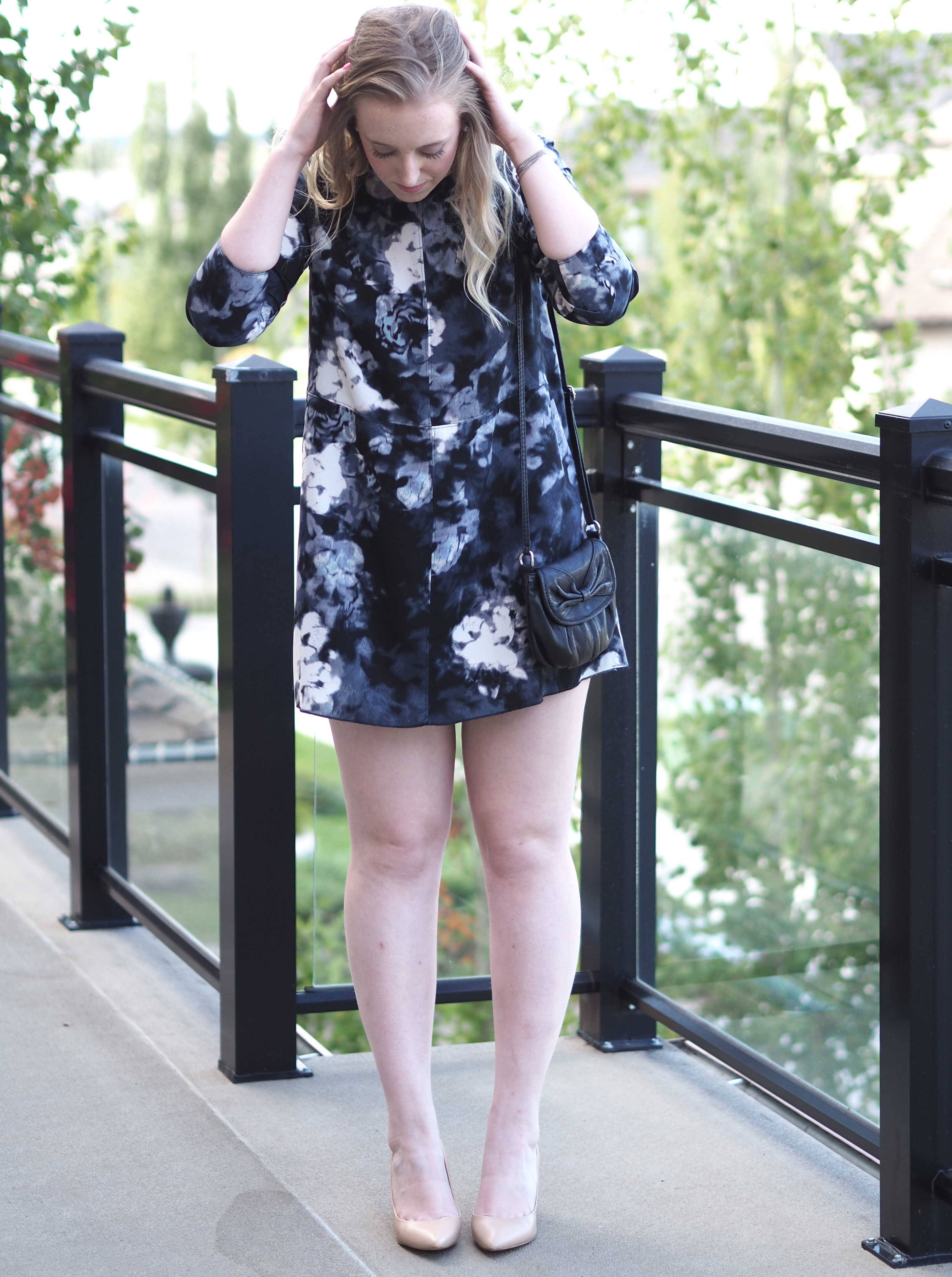 Blue and White Floral Dress - Strung in Gold