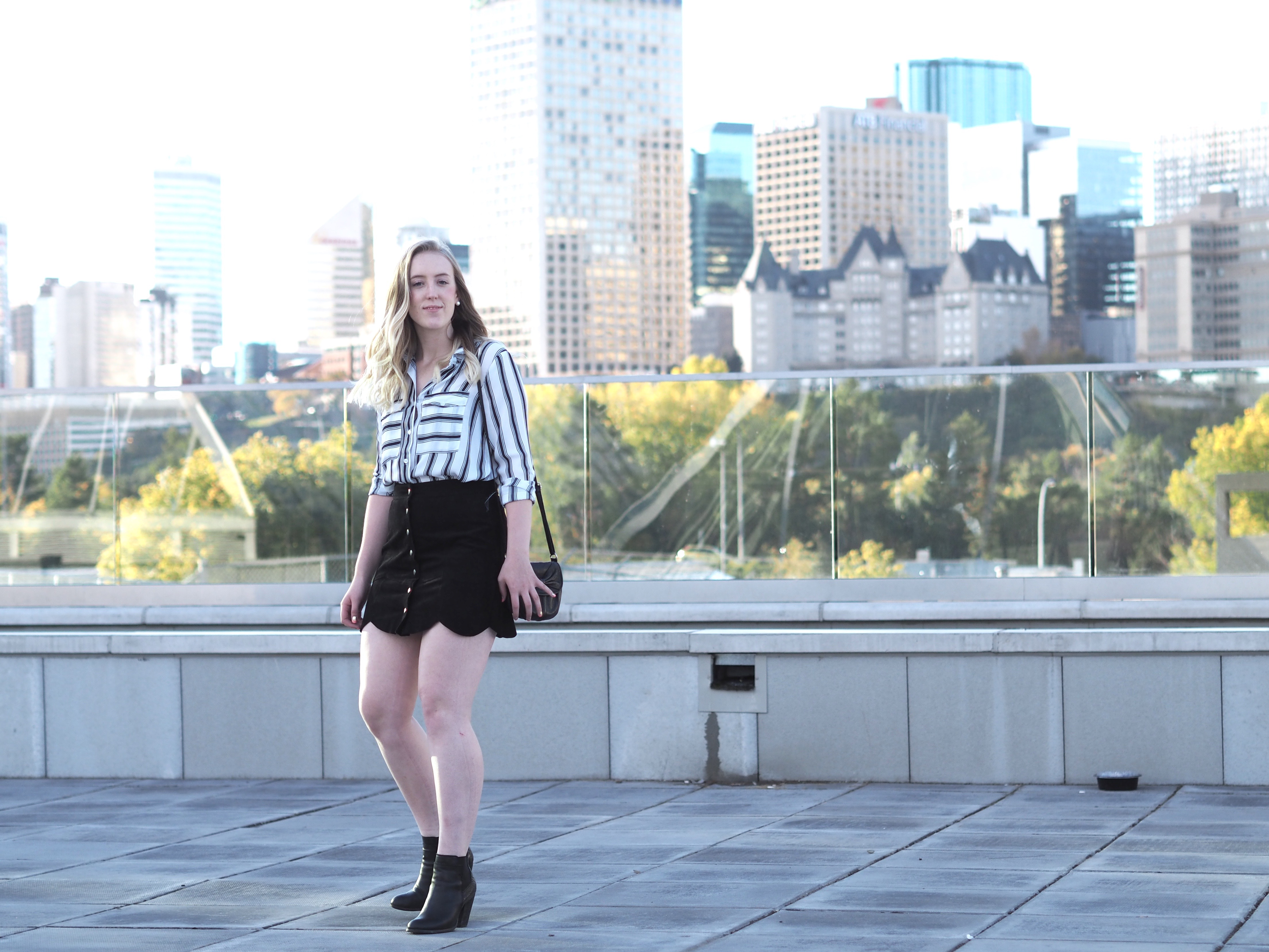 Day 1: Button Up Mini Skirt and Shirt