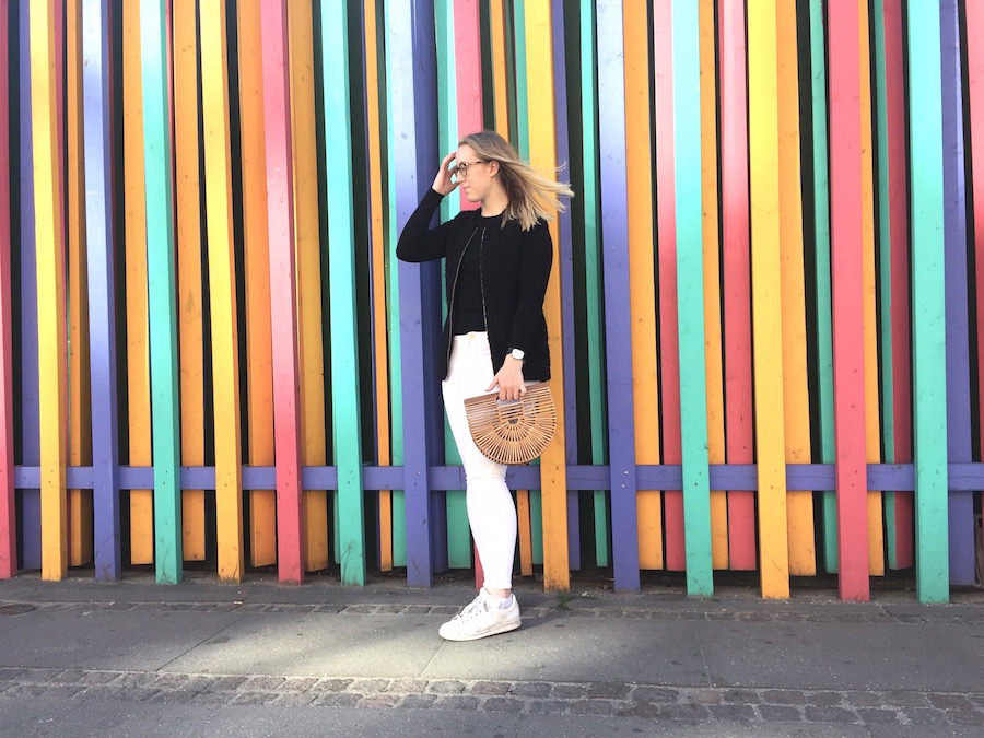 Rainbow Wall in Copenhagen Denmark with Aritzia, Old Navy, Cult Gaia