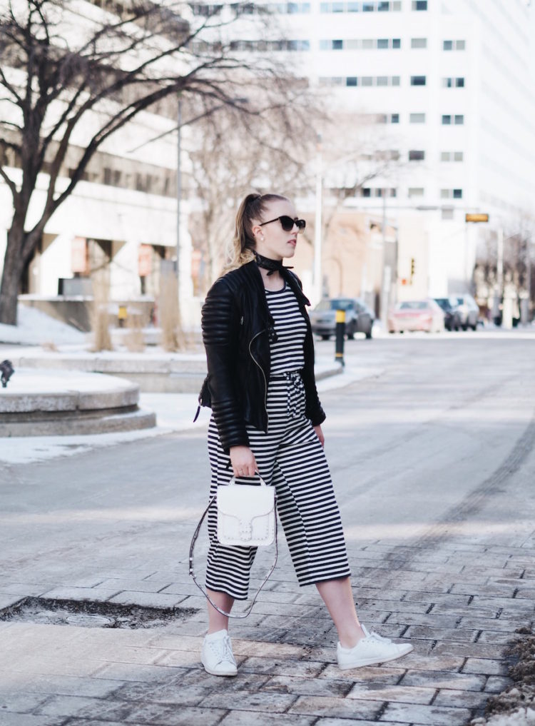 Patterned romper outfit perfect for your spring style woes as we head into warmer temperatures