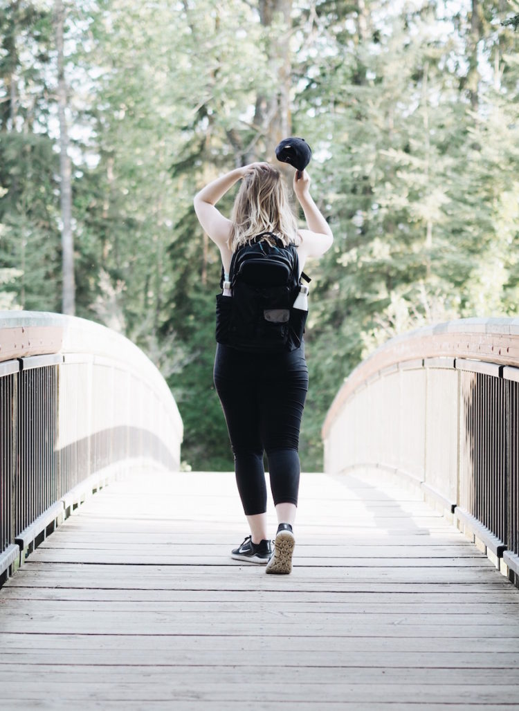 Comfortable summer workout gear for hikes in the YEG river valley