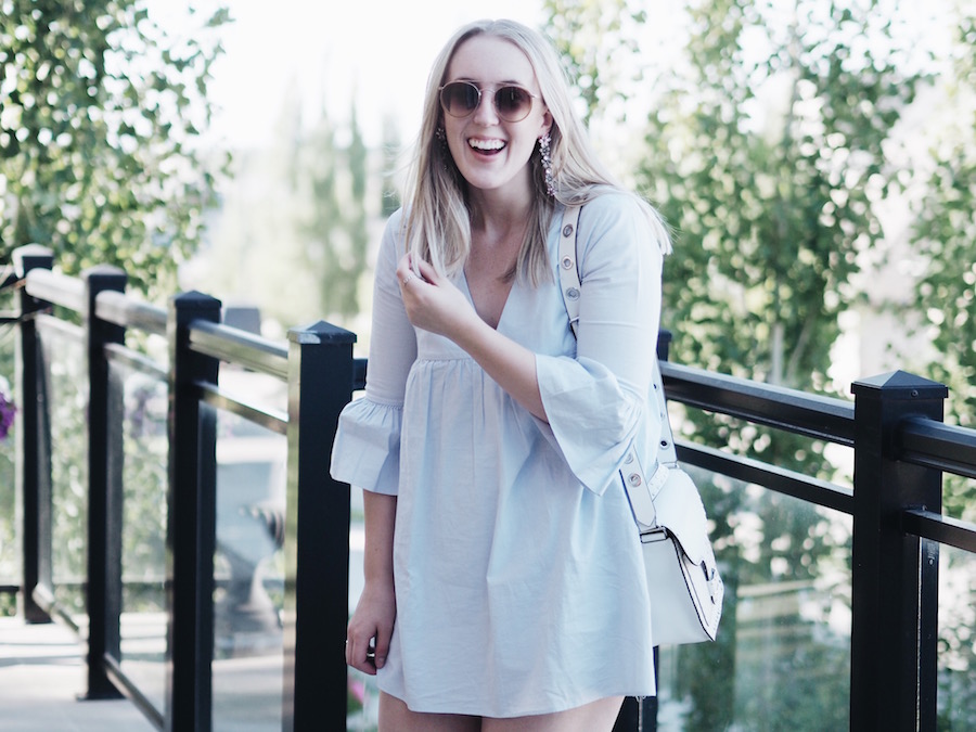 Autumn fall sunglasses ray-ban summer dress romper zara midnight bag