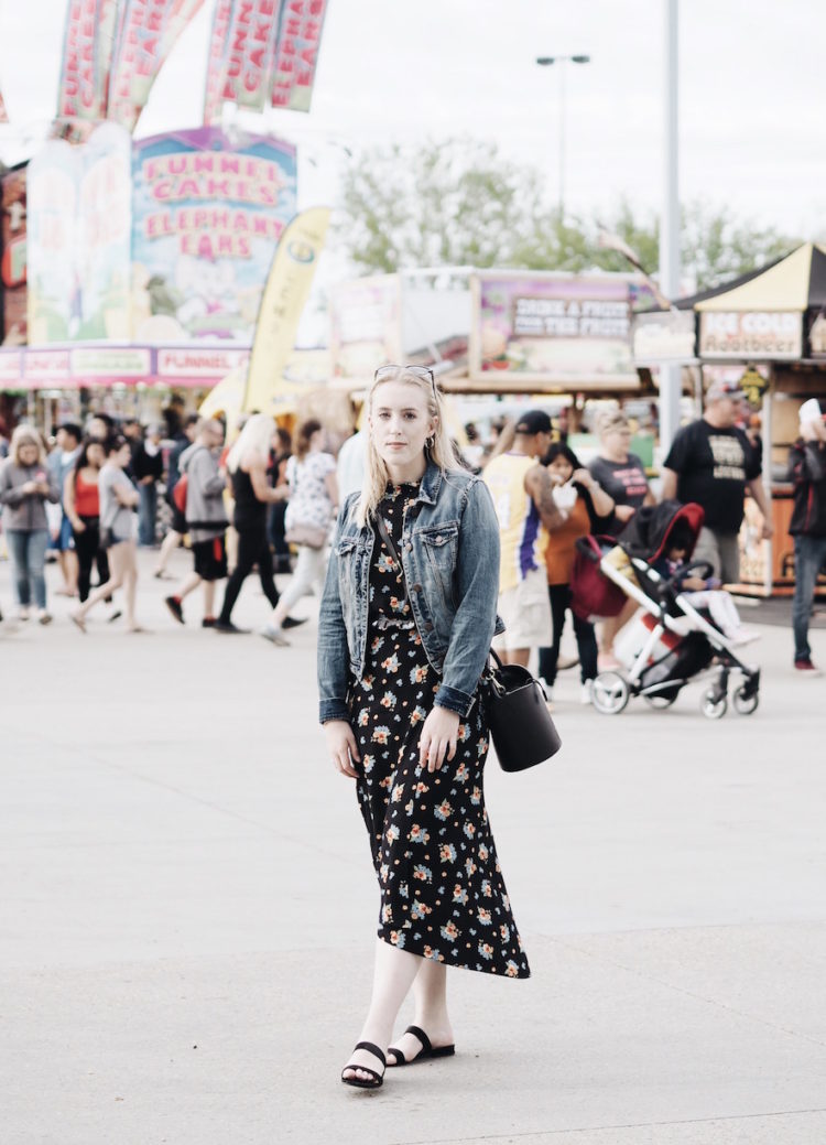 Summer festival style in asos dark floral midi dress