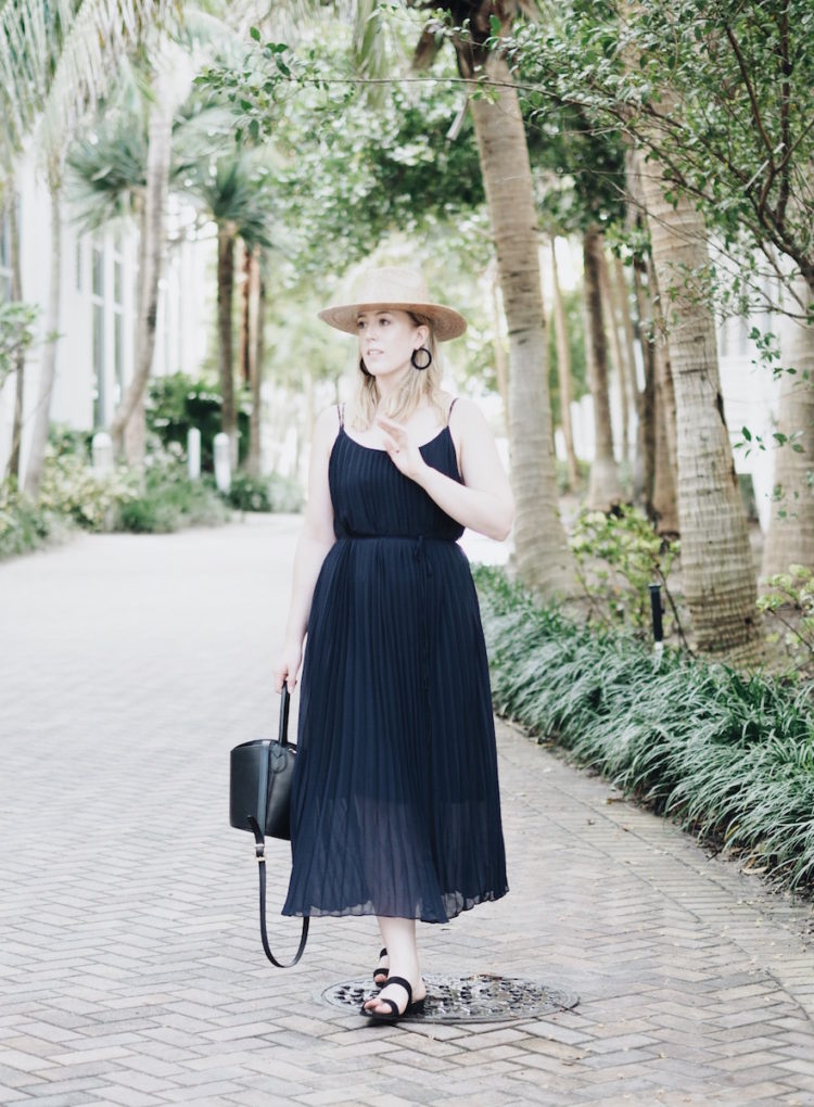 florida keys H&M navy dress lack of color palma fedora