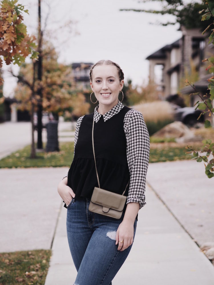 how to layer for fall, chunky leather motto jacket,